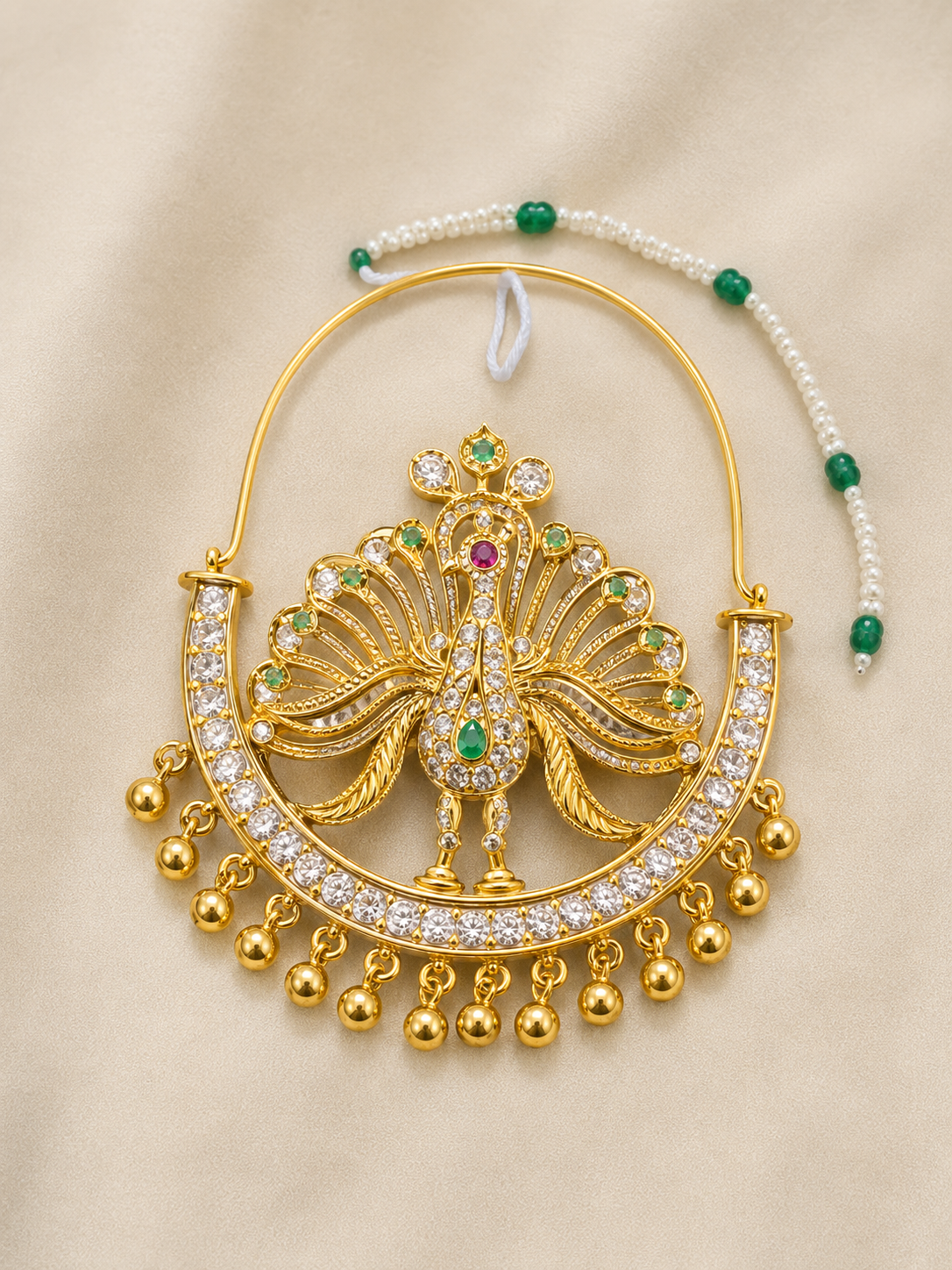 Peacock Kundan Bridal Nath