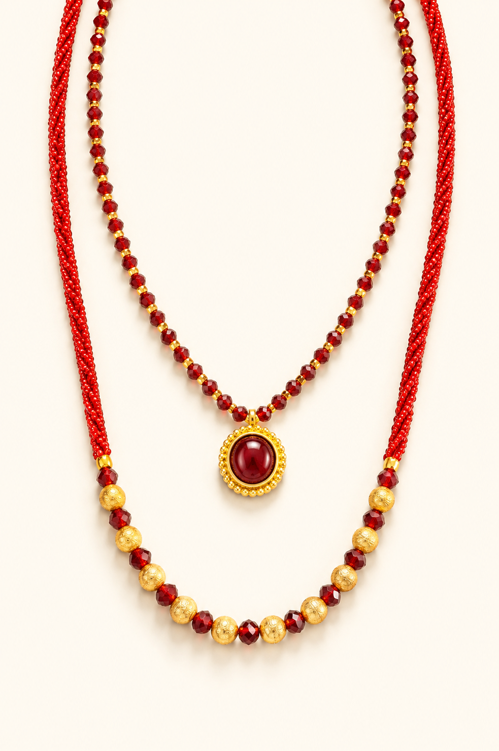 Double Layer Ruby Chain