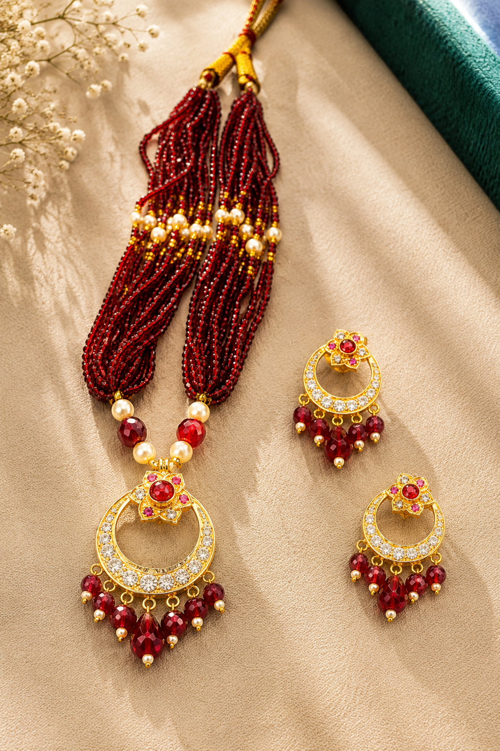 Jhumka Earrings with Pearl Tassels