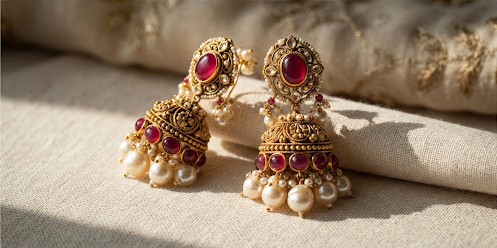Kundan Jhumkas