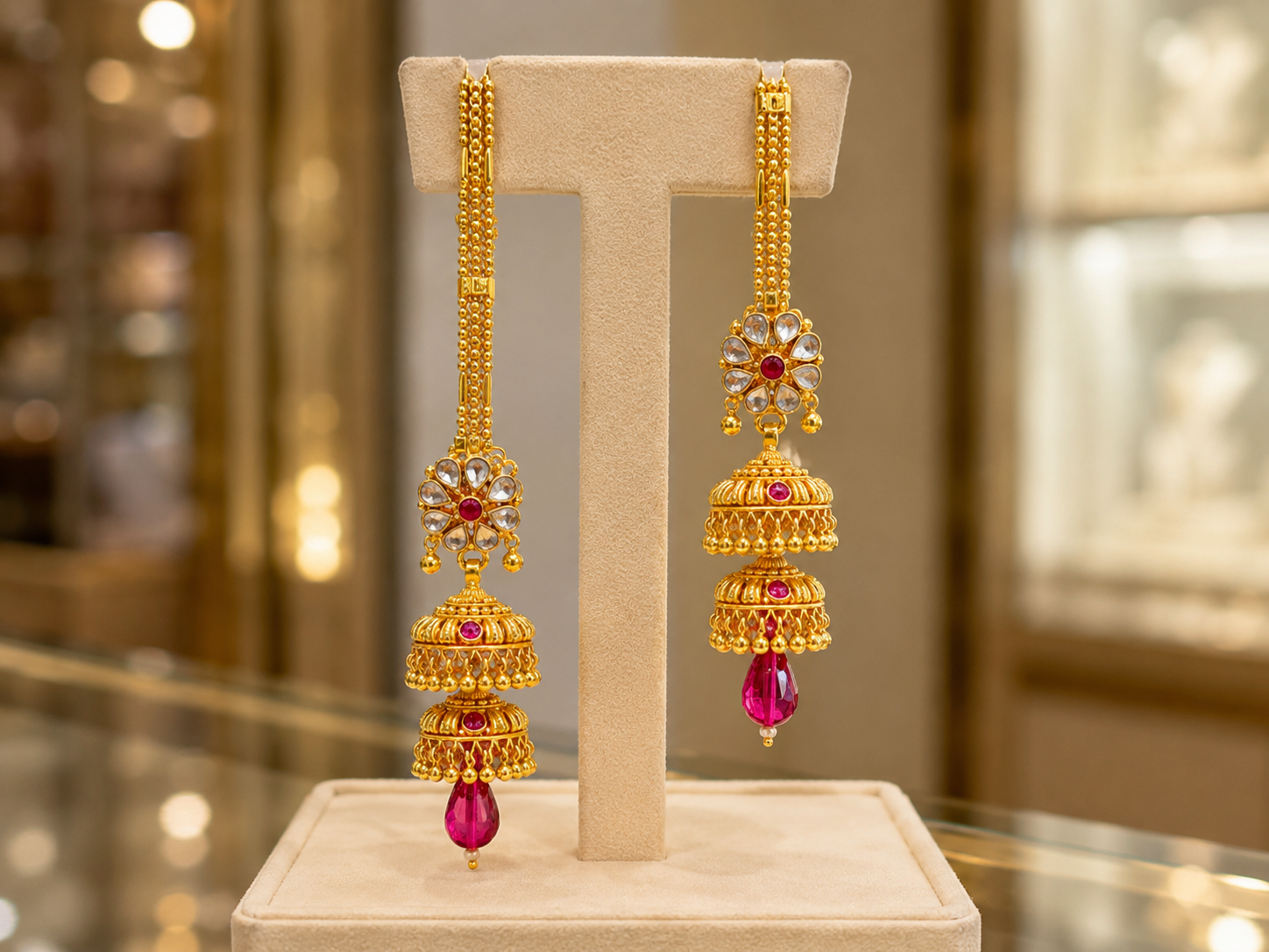 Long Classic Gold Jhumkas