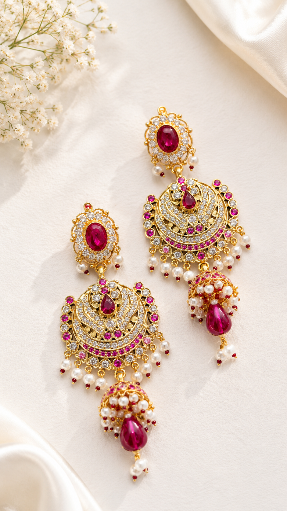 Polki Jhumka with Rubies