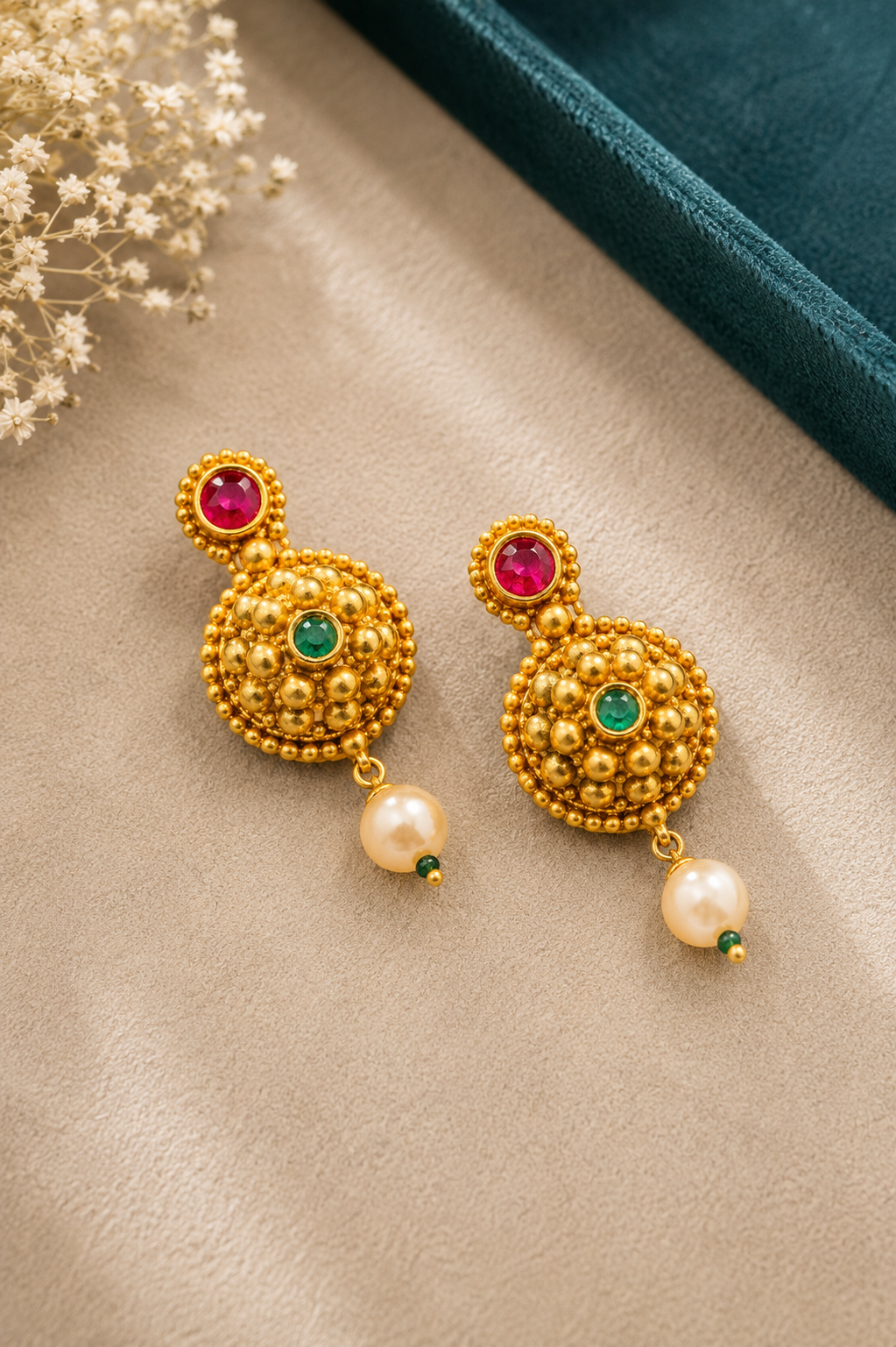 Small Gold Jhumka Earrings