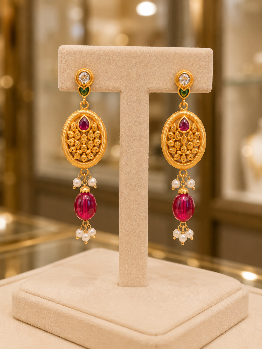 Traditional Yellow Gold Jhumkas