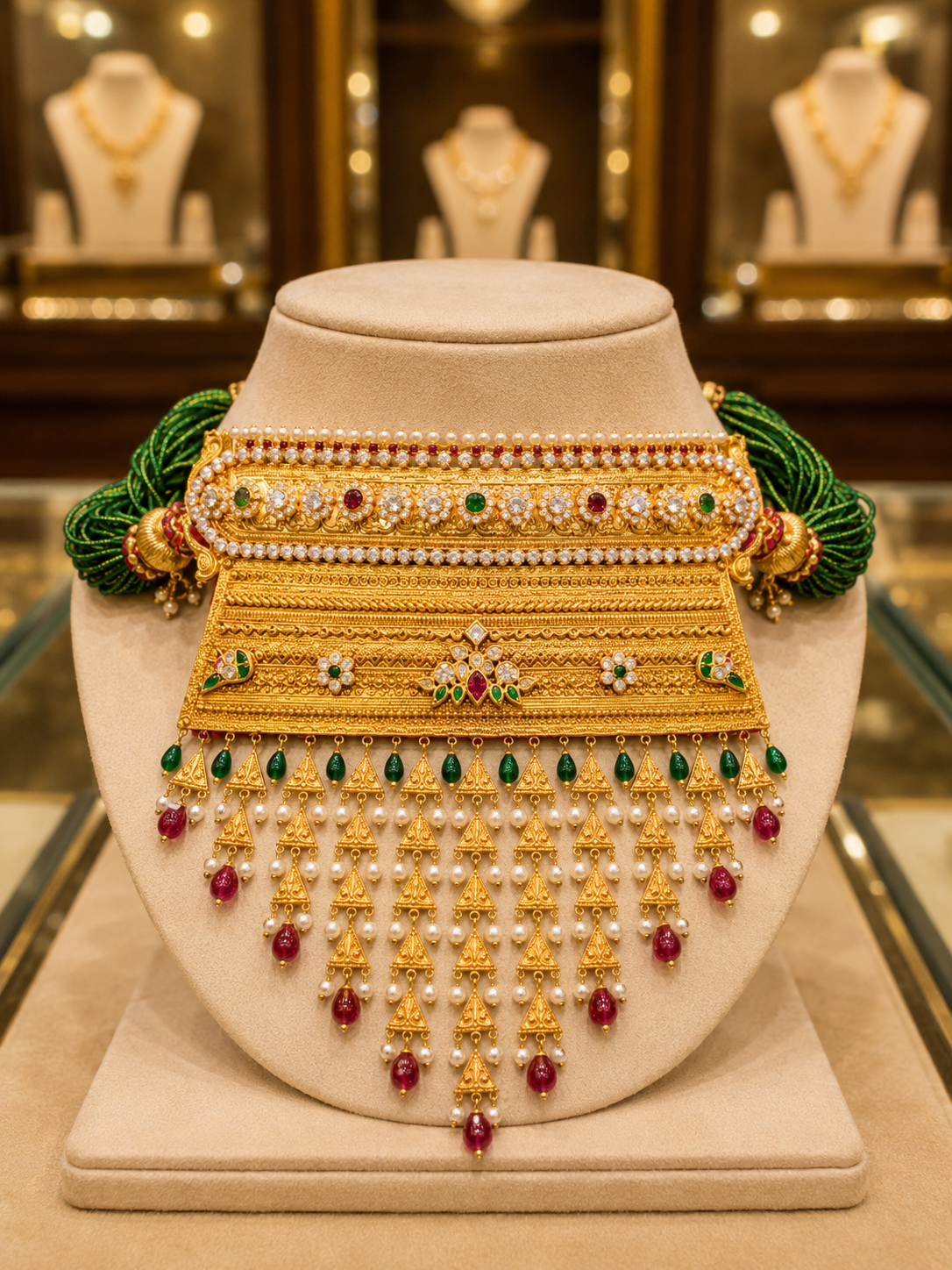 Broad Gold Choker Necklace