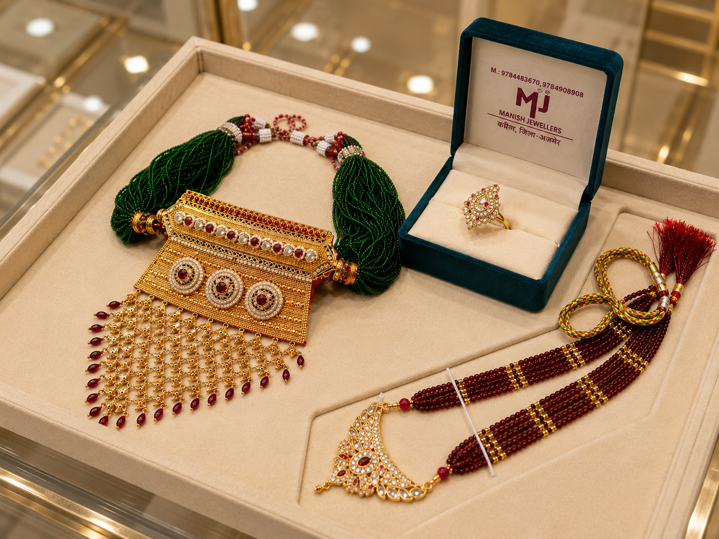 Kundan Bracelet Ring Set