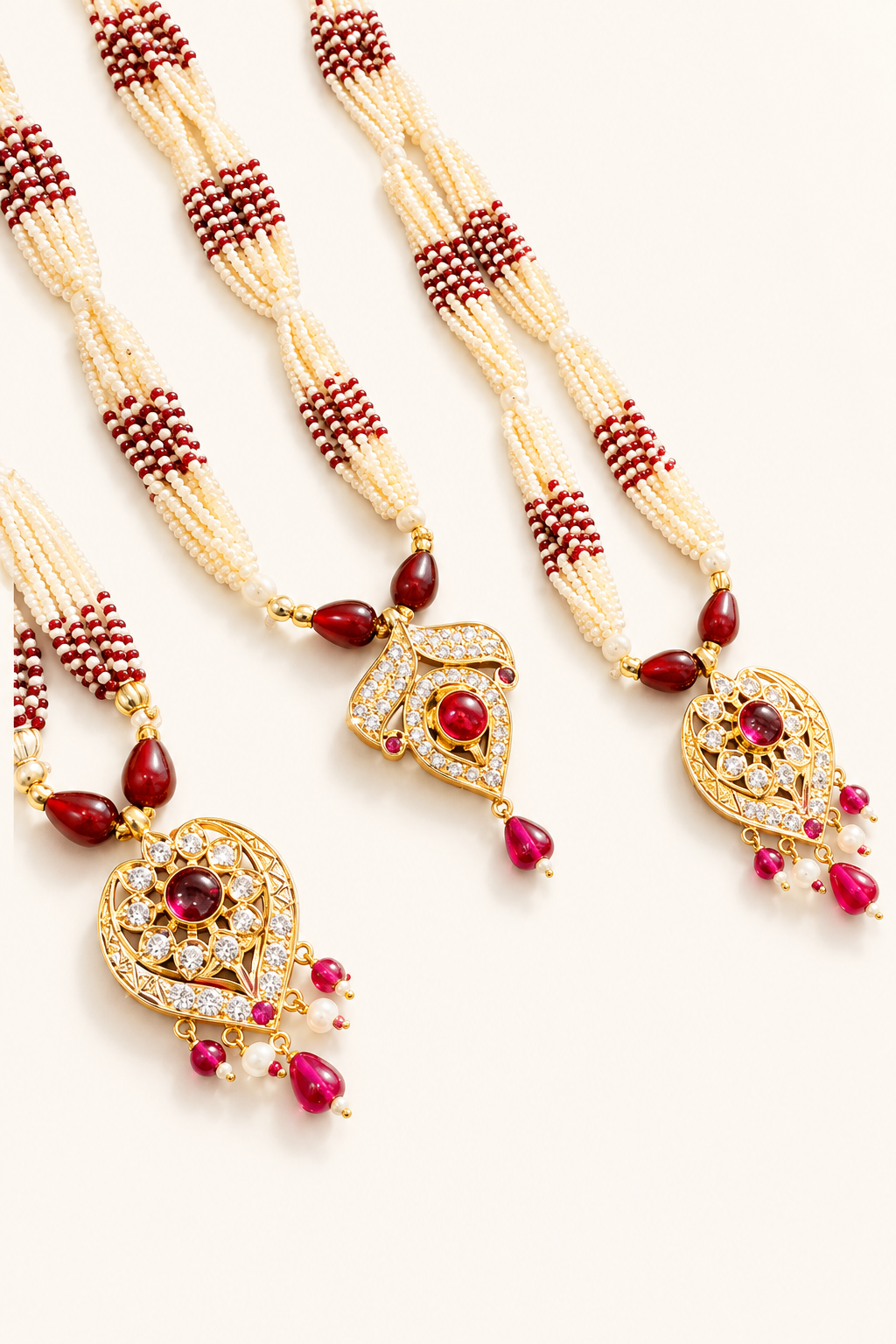 Double Layer Ruby Jhumka Mangalsutra